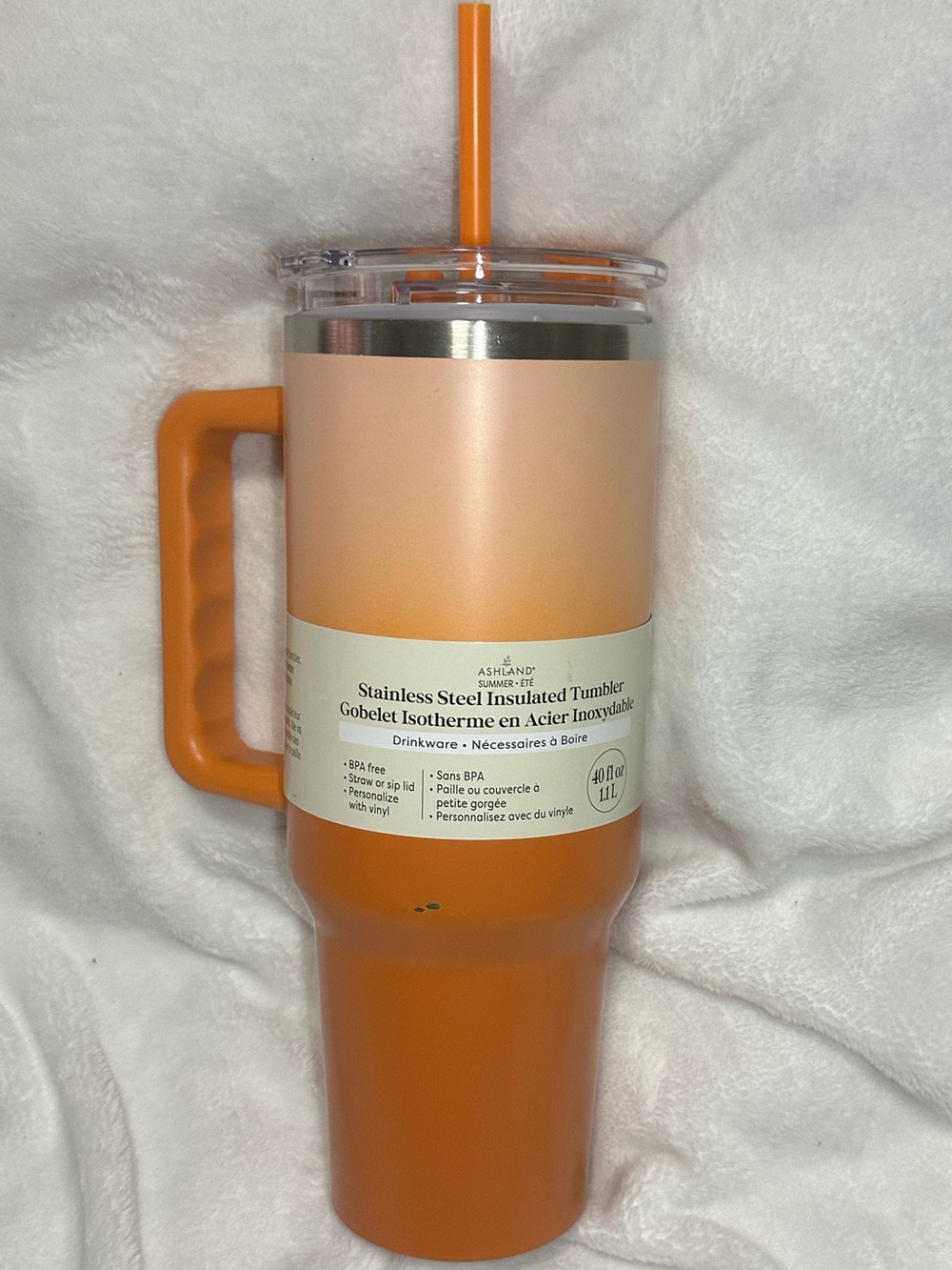 Ashland Summer/Été Collection Peach Orange Ombre Insulated Tumbler